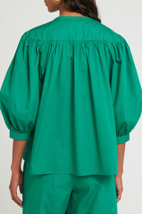 GREEN KARO BLOUSE
