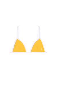 Haut de bikini triangle Kate à liseré - Sunshine Yellow