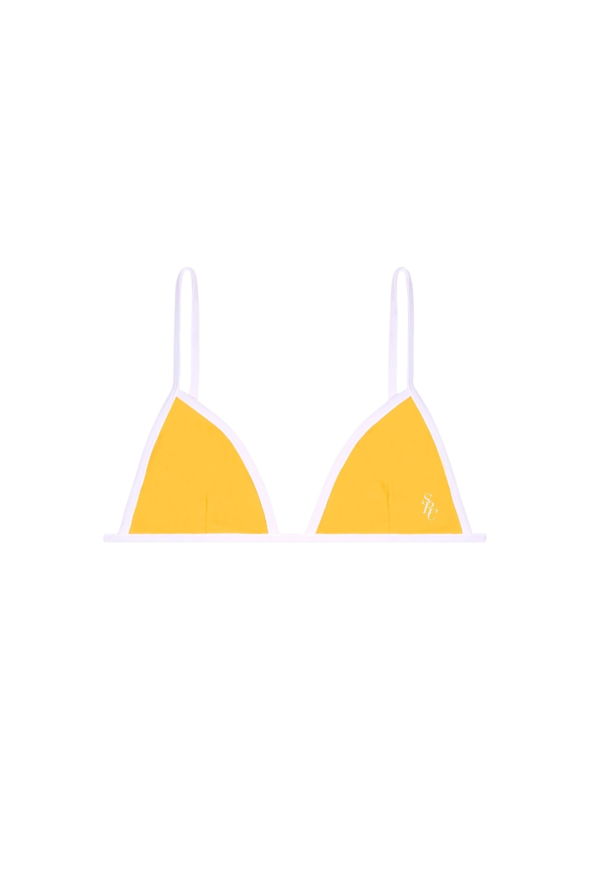 Haut de bikini triangle Kate à liseré - Sunshine Yellow