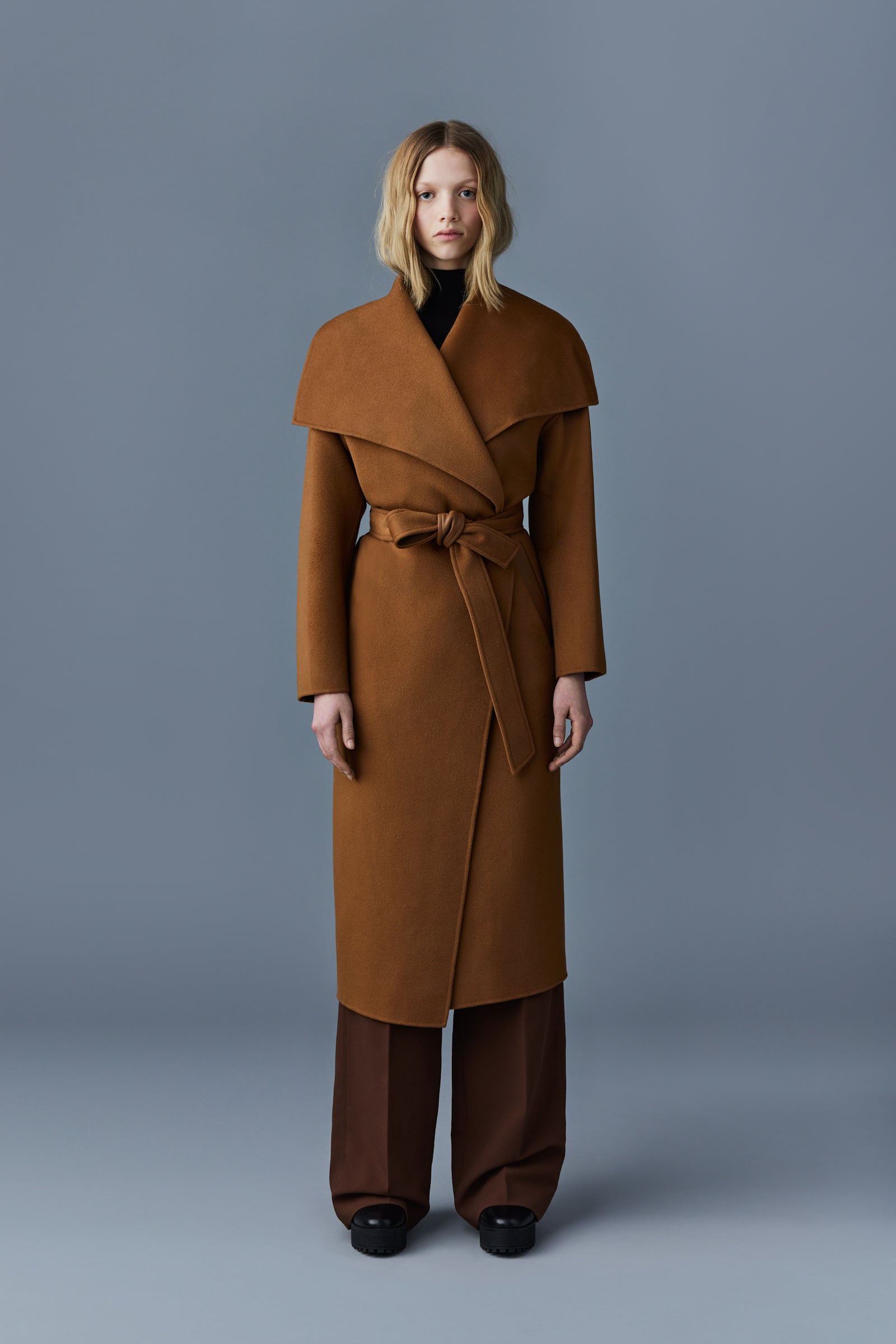 Kate long coat in wool - Camel