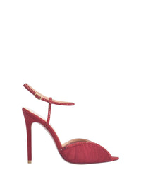 Sandales Katy Glitz 105 en satin - Burgundy