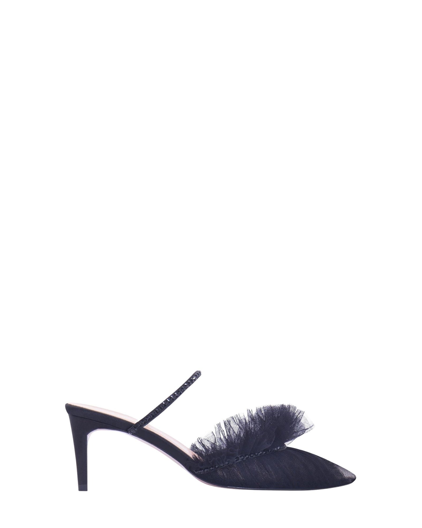 Mules Kaya 65 en satin - Black