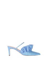 Mules Kaya Leopard 60 en satin - Blue