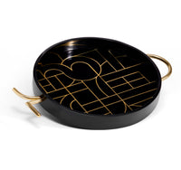 Plateau rond Circuit Kelly Behun - Noir & Or