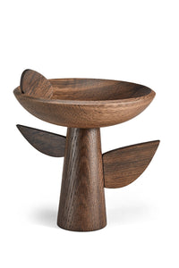 KELLY BEHUN LEAF BOWL ON STAND-LIGHT OAK