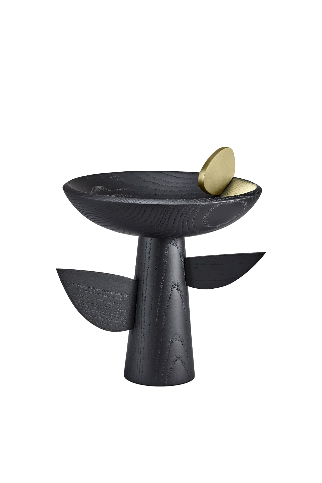 Kelly Behun footed bowl in gold, brass and shells - Dark Brown
