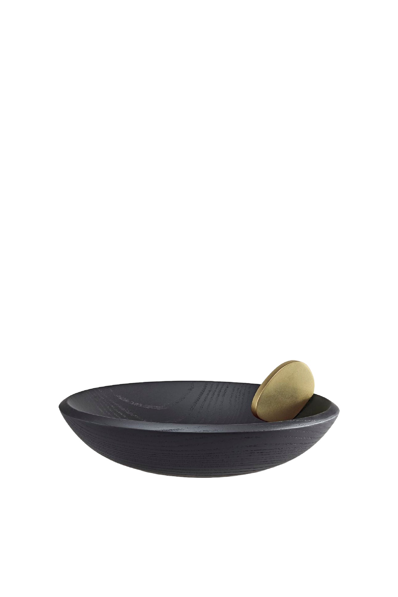 Kelly Behun oak bowl with brass - Brown