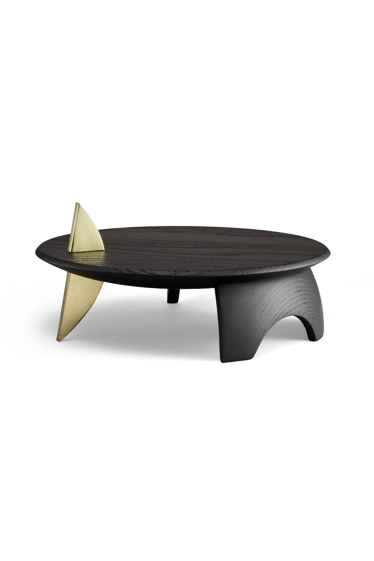 Plat Feuille sur pied Kelly Behun en bois - Noir & Or
