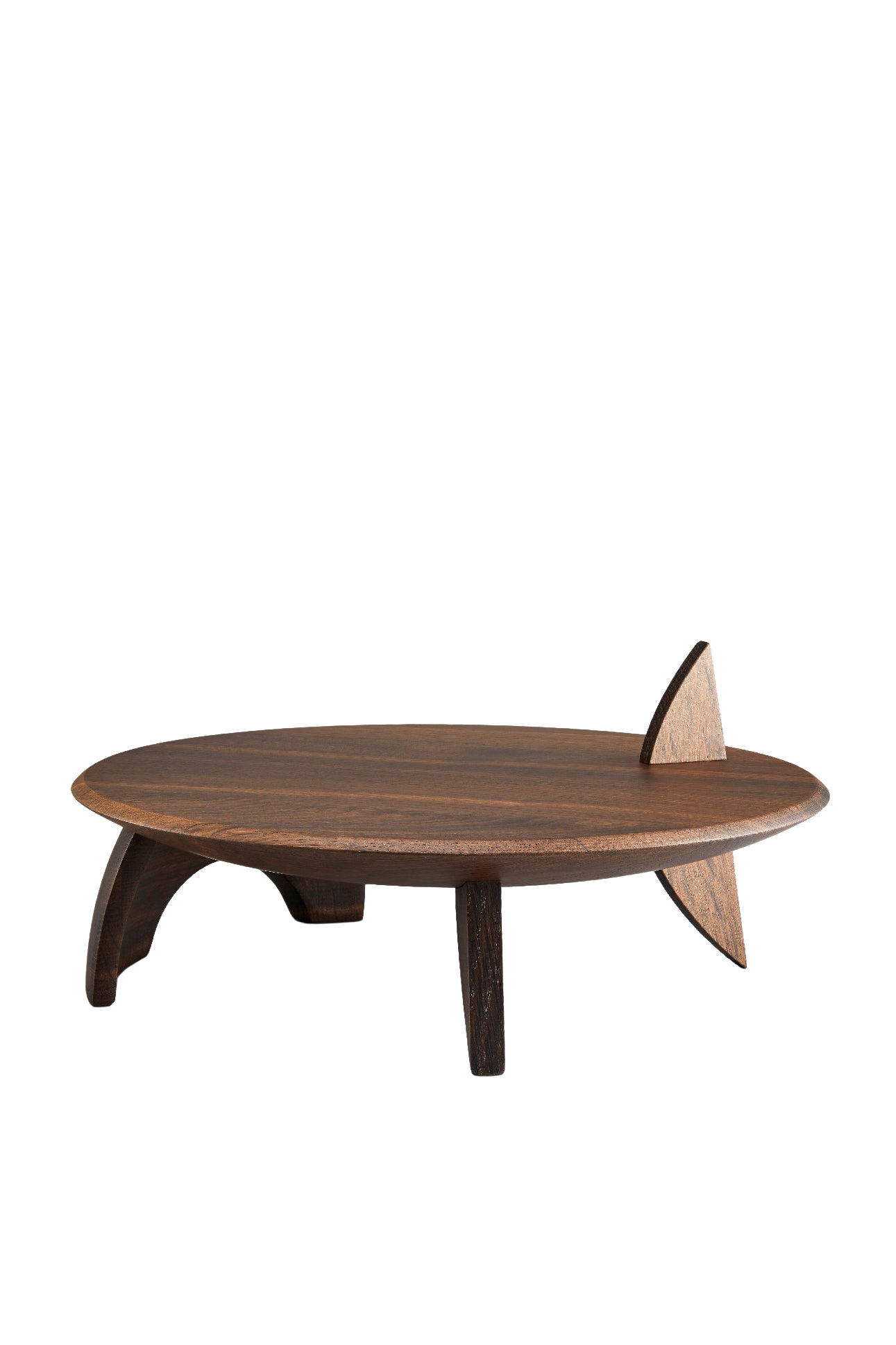 Kelly Behun oak tray on stand - Brown