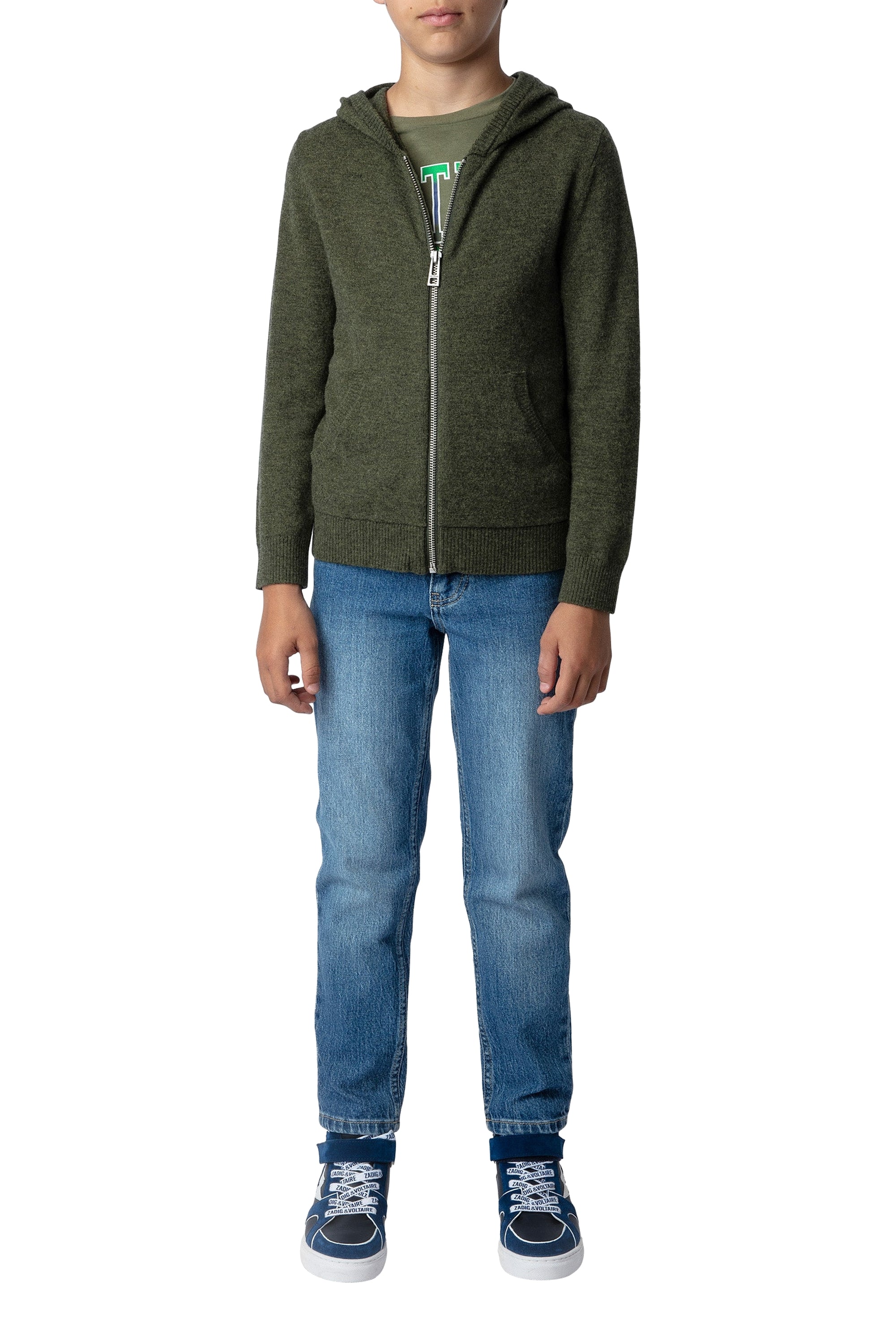 Cardigan Clash en laine - Kaki