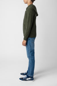Cardigan Clash en laine - Kaki