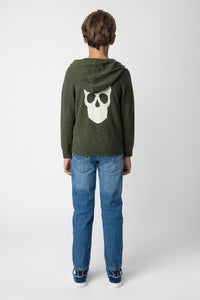 Cardigan Clash en laine - Kaki
