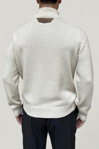Pull à col montant avec boutons en cachemire - Blond Fawn