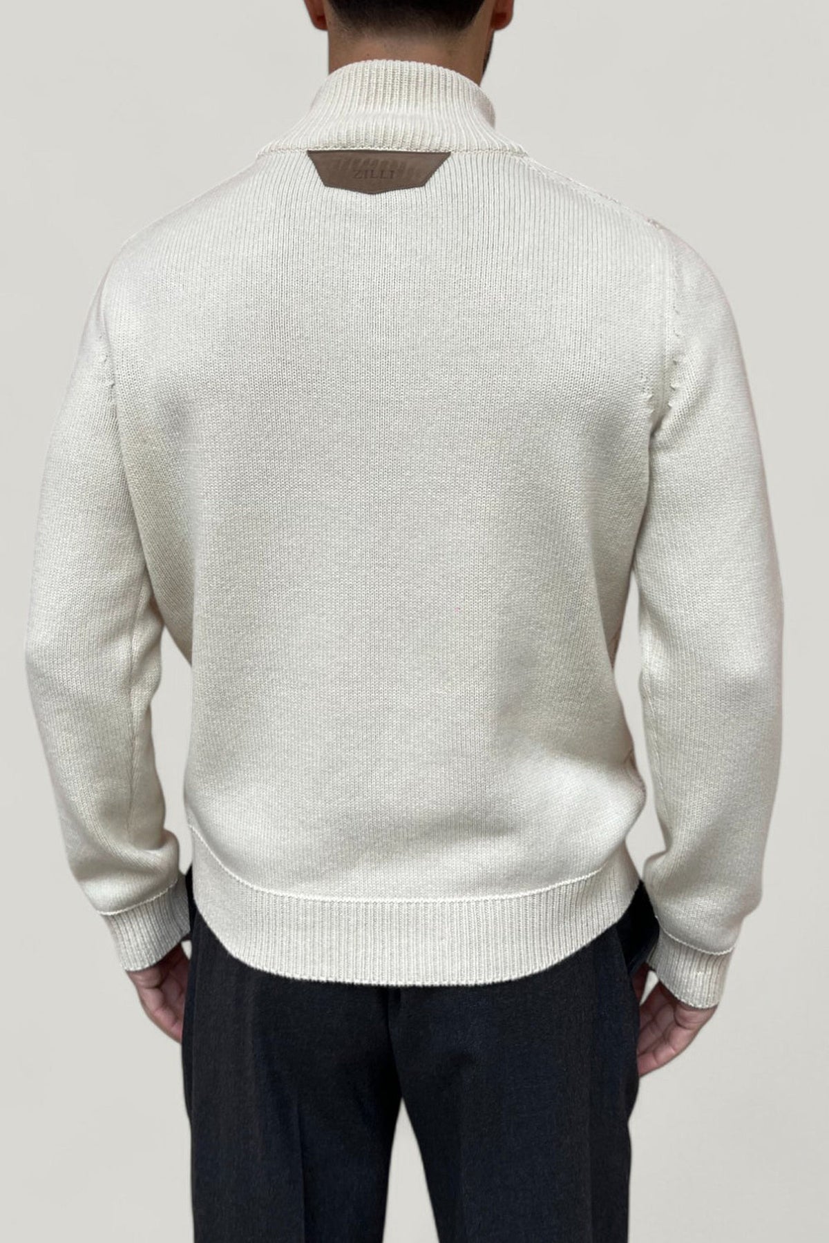 Pull à col montant avec boutons en cachemire - Blond Fawn