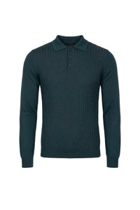 Textured cashmere polo shirt - Green