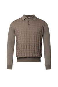 Polo à motif jacquard en cachemire - Craie