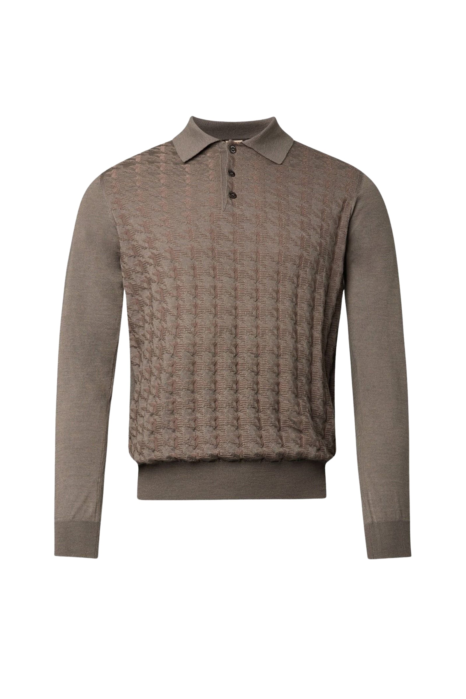 Polo à motif jacquard en cachemire - Craie