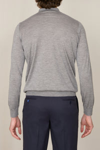 Polo boutonné à motifs en cachemire - Soft Grey