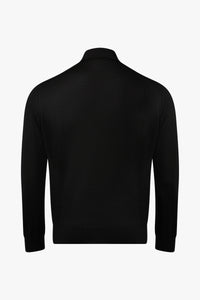 Polo à motif géométrique en cachemire - Noir