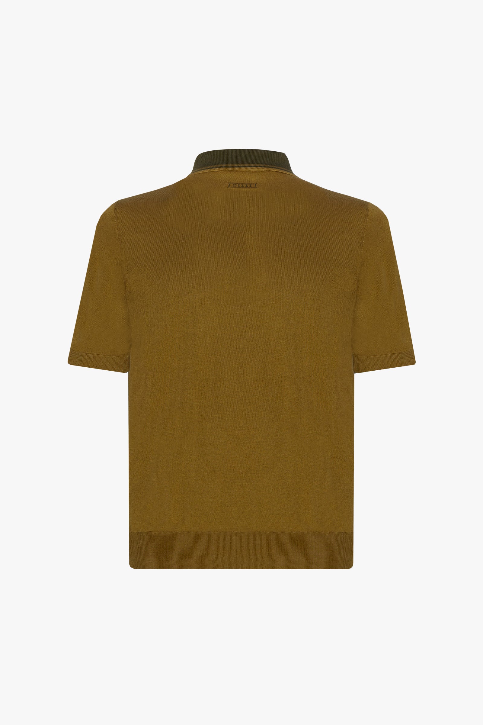 Ribbed polo shirt in silk - Brown & Green