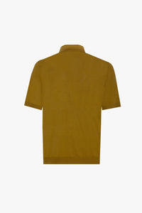 Polo à motif jacquard en soie - Marron
