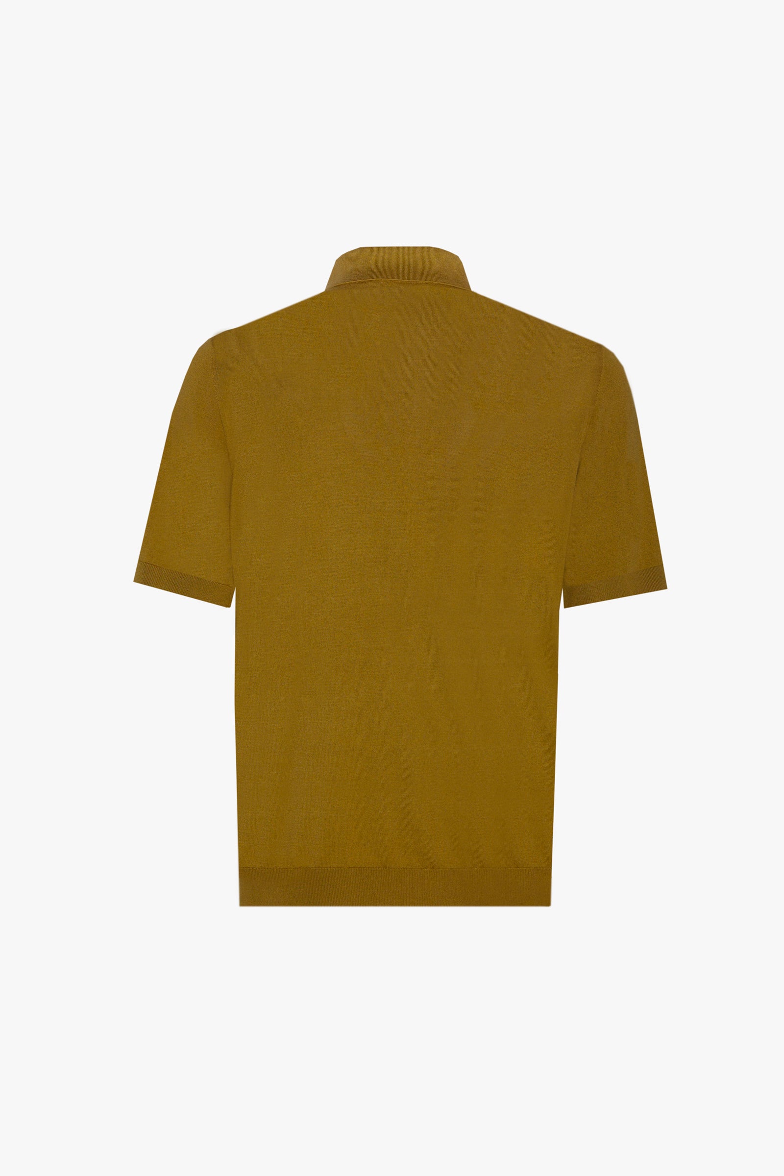 Polo à motif jacquard en soie - Marron