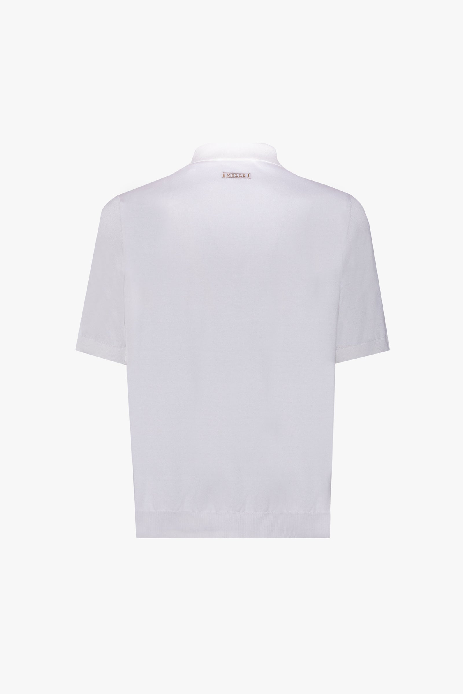 Polo à motif en soie mélangée - Blanc