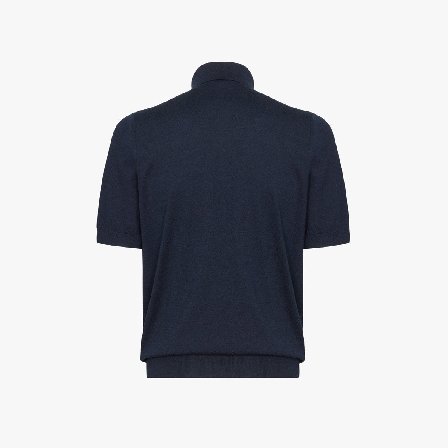 Polo à motif texturé en soie - Bleu