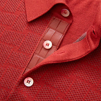 Polo boutonné en soie - Rouge