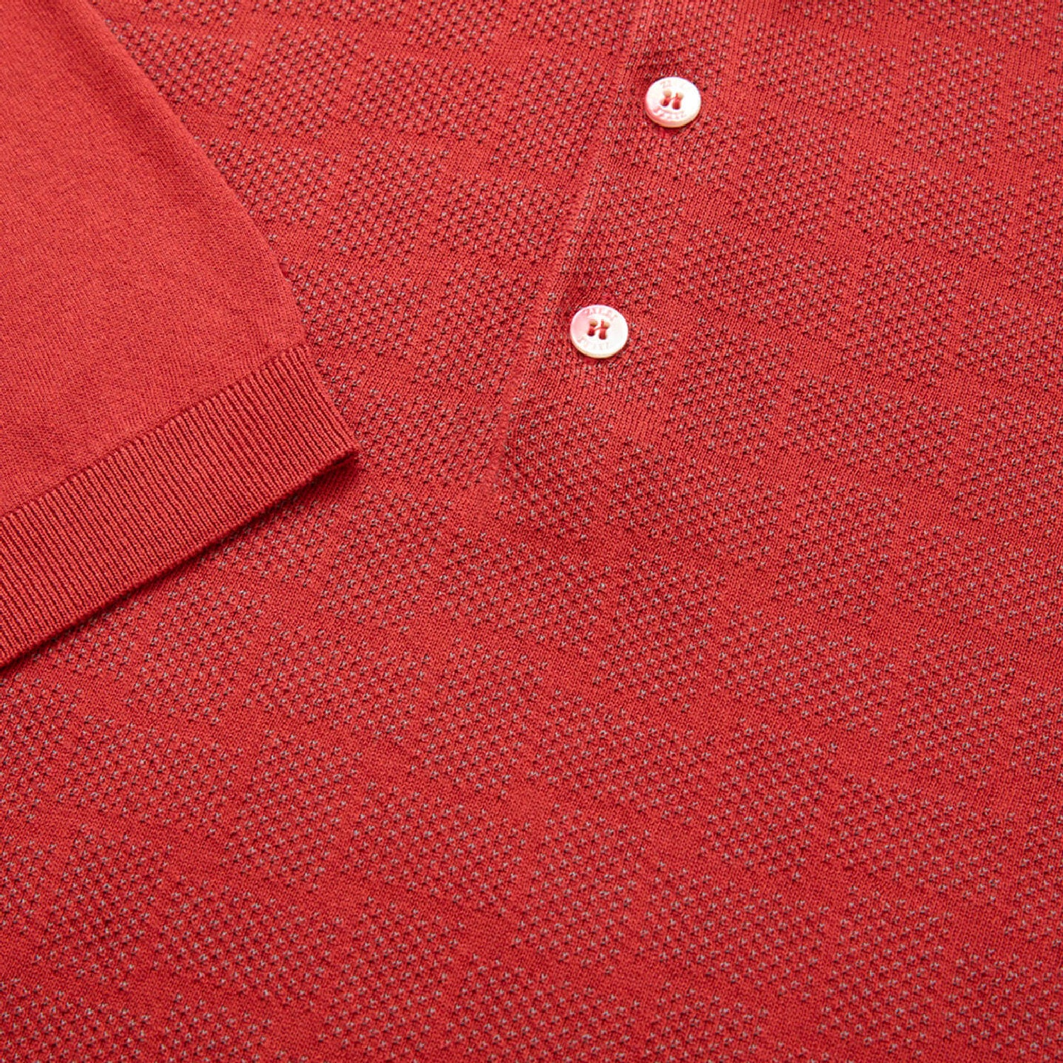 Polo boutonné en soie - Rouge