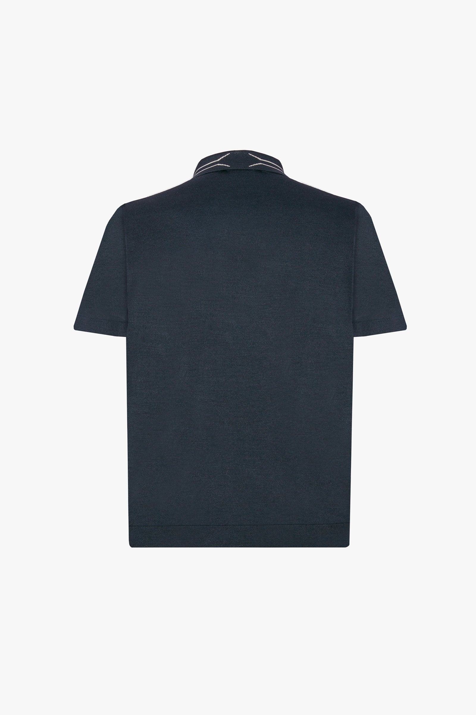 Silk striped polo shirt - Blue Dark Navy