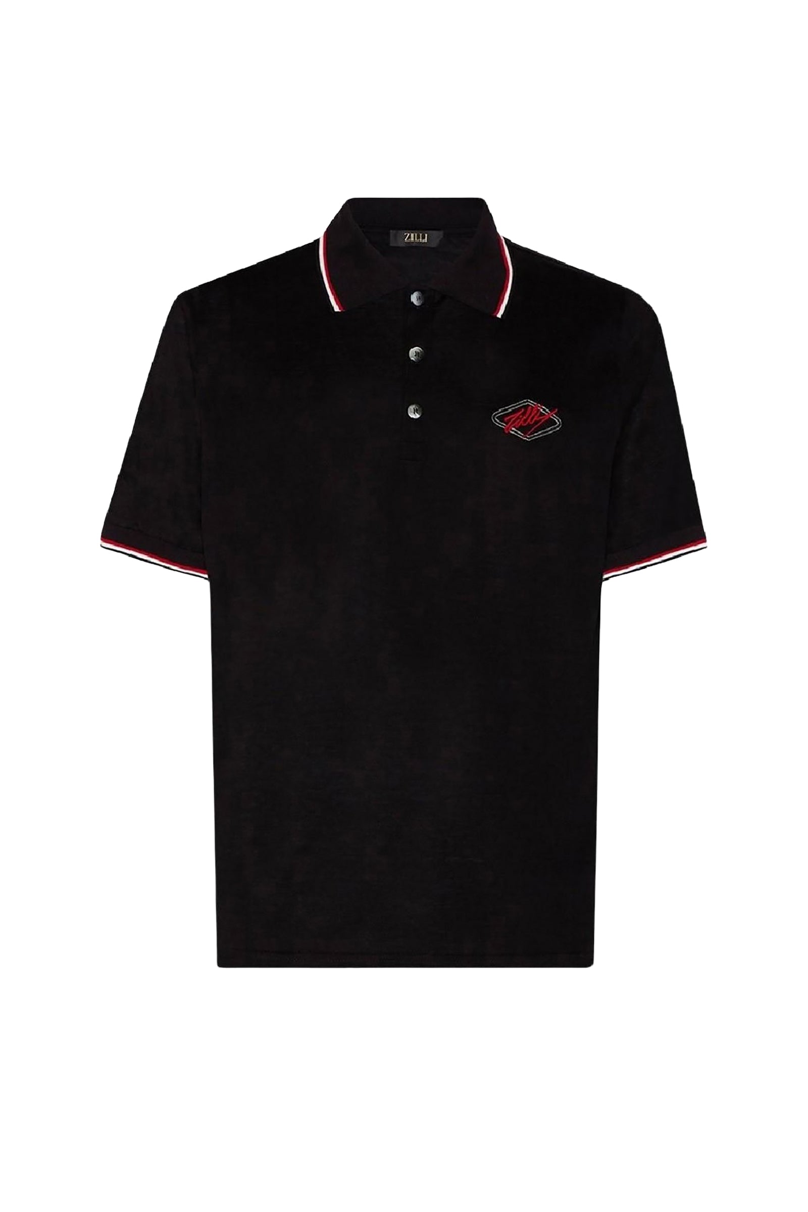 Polo à rayures fines - Noir