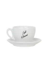 Cup & Saucer Ceramic Size L - White