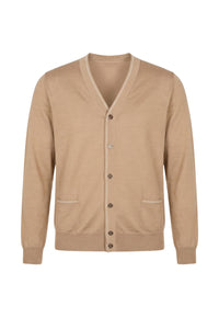 Cashmere and silk blend cardigan - Cappuccino