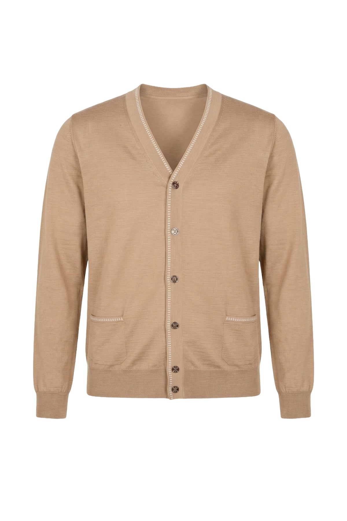 Cashmere and silk blend cardigan - Cappuccino