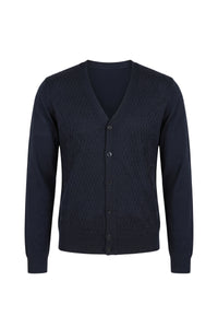 Cardigan boutonné en soie - Blue Navy