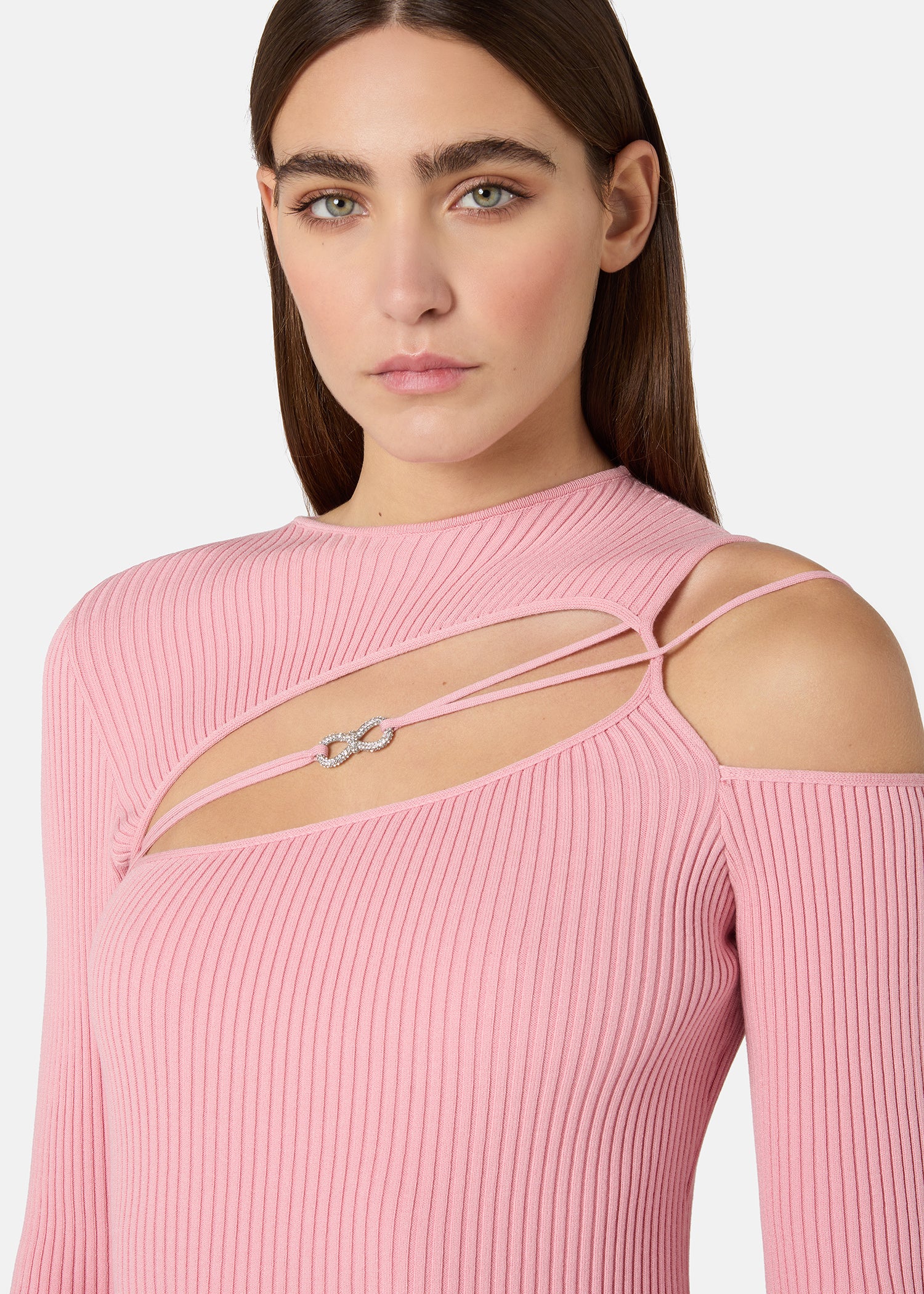 Georgia ribbed short dress - Pink