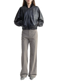 Blouson Kelly aviateur en cuir - Washed Grey