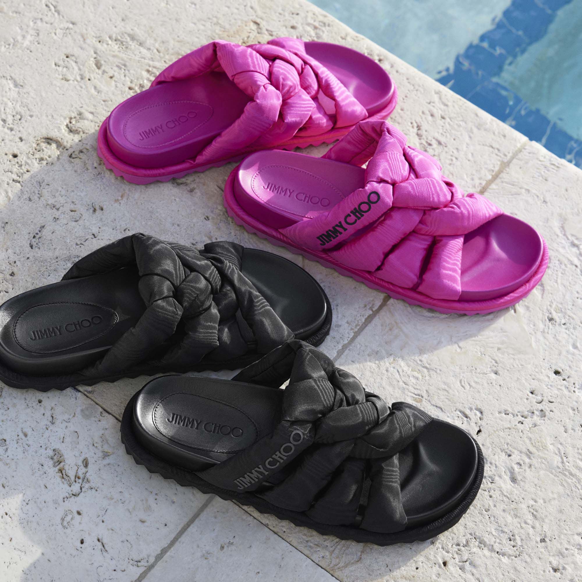 Sandales Kes plates moiré - Black