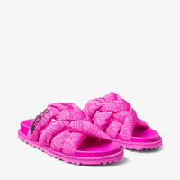 Sandales Kes plates en tissu moiré - Fuchsia