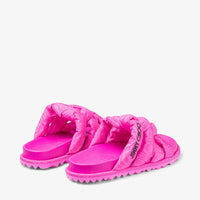 Sandales Kes plates en tissu moiré - Fuchsia