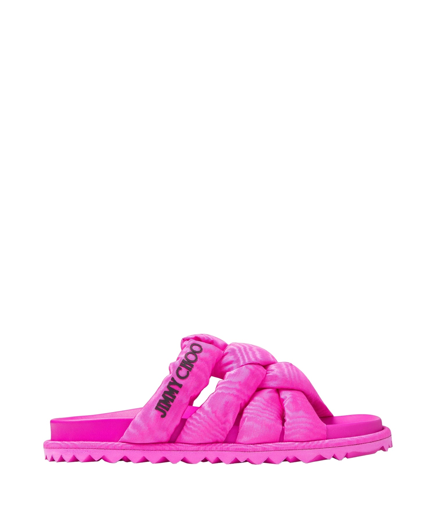 Sandales Kes plates en tissu moiré - Fuchsia