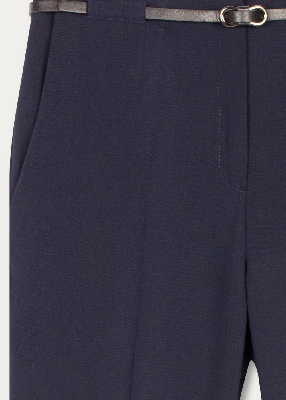 Pantalon polyester ceinture - Marine