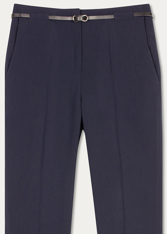Pantalon polyester ceinture - Marine