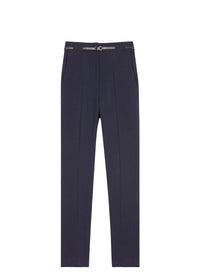 Pantalon polyester ceinture - Marine