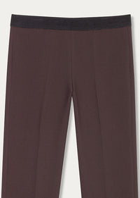 Pantalon elastique a la taille - Marron Foncé