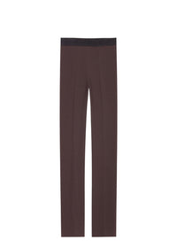 Pantalon elastique a la taille - Marron Foncé