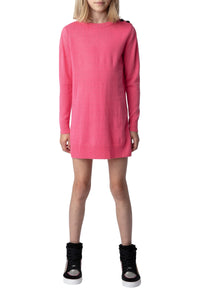 Robe Harlow en laine - Rose