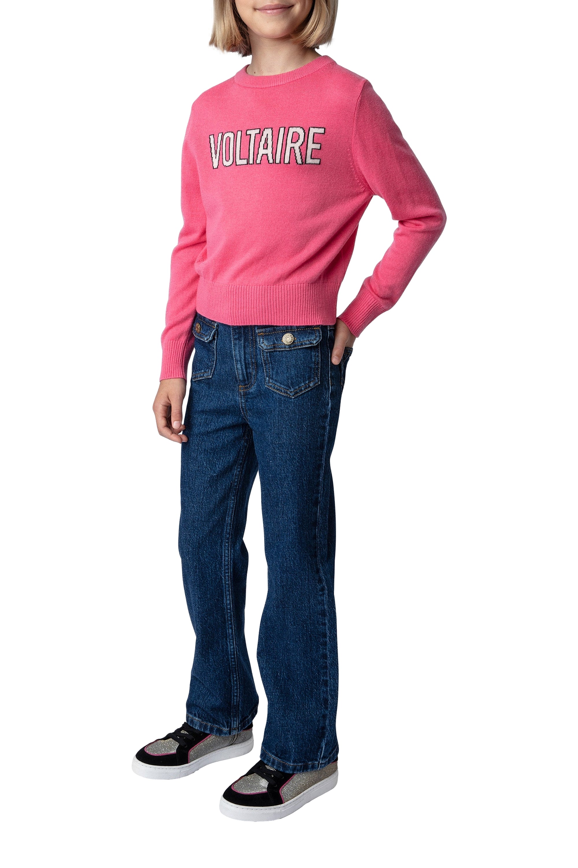 Pull Drum en laine - Rose