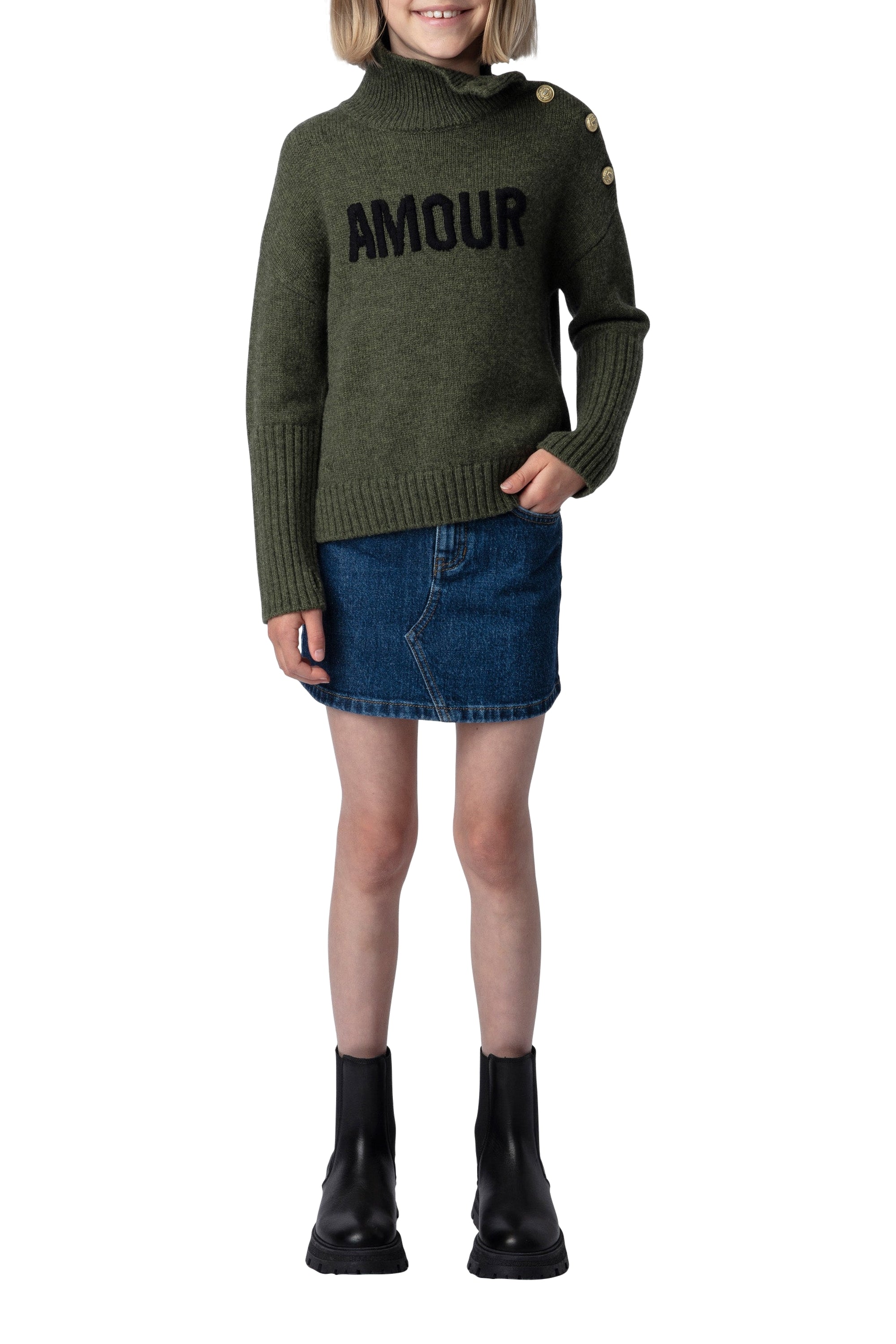 Pull Alma en laine - Kaki